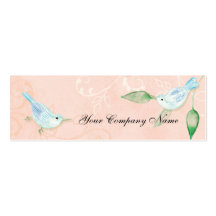 Contemporary Birds 'n Swirls Rose Business Cards