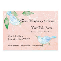 Contemporary Birds 'n Swirls Rose Business Cards