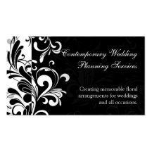 Contemporary Black and White Swirl Business Card Template