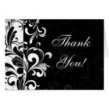 Contemporary Black and White Swirl Card
