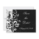 Contemporary Black and White Swirl Personalized Invites