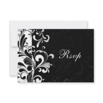 Contemporary Black and White Swirl Custom Invites