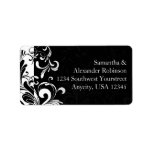 Contemporary Black and White Swirl Address Labels