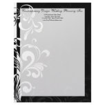 Contemporary Black and White Swirl Custom Letterhead