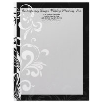 Contemporary Black and White Swirl Custom Letterhead