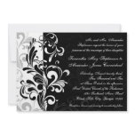 Contemporary Black/White Swirl Wedding Invitations