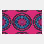 Contemporary blue and pink circles rectangular stickers