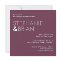 Contemporary Charm Wedding Shower Invites (Plum)