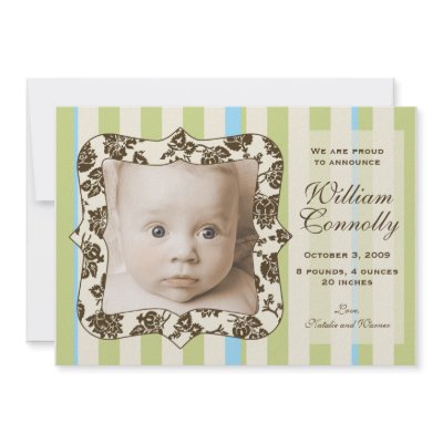 Contemporary Classic Baby Announcement: Boy by NicChic