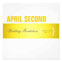 Contemporary + classy/ yellow + white custom invitations