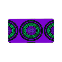 Contemporary dark purple green circles address labels