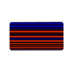 Contemporary dark red blue and black stripes address label
