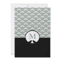 Contemporary Deco Lovebird Wedding Invitations