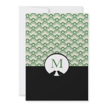 Contemporary Deco Lovebird Wedding Invitations
