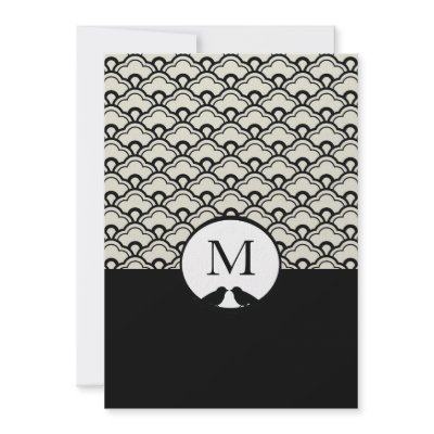 Contemporary Deco Lovebird Wedding Invitations by noteworthy