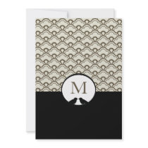 Contemporary Deco Lovebird Wedding Invitations