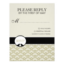 Contemporary Deco RSVP Card Custom Announcement