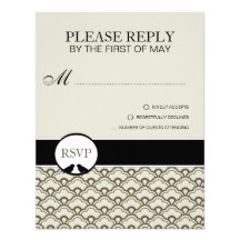 Contemporary Deco RSVP Card Custom Announcements