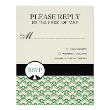 Contemporary Deco RSVP Card Custom Announcements