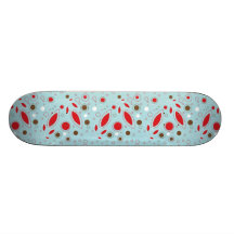 Contemporary Floral Leaf Patterns Skate Board Deck
