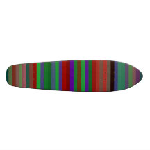 Contemporary green purple and red stripes skate boards