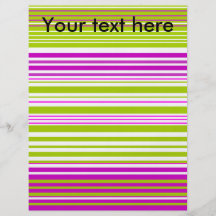 Contemporary green white and pink stripes personalized flyer