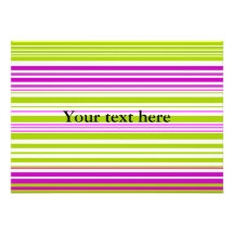 Contemporary green white and pink stripes invitation