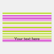 Contemporary green white and pink stripes sticker