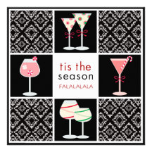 Contemporary Holiday Cocktail Party Invitations