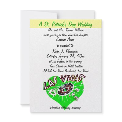 Contemporary Las Vegas St Patrick's Day Wedding Personalized Announcements by Rebecca_Reeder