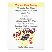 Contemporary Las Vegas Wedding Heart Custom Announcement