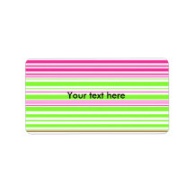 Contemporary light green and pink stripes address labels