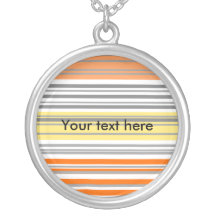 Contemporary orange and yellow horizontal stripes personalized necklace
