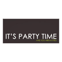 Contemporary Party Time Birthday Invitations