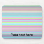 Contemporary pink yellow and baby blue stripes mousepad