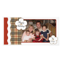 Contemporary Plaid Holiday Photo Cards