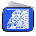 Contemporary Queen of Hearts Laptop Case (blue) Laptop Sleeve