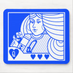 Contemporary Queen of Hearts Mousepad (blue)