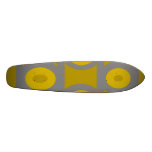 Contemporary silver circles on gold background skateboard decks