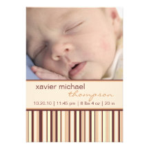 Contemporary Stripe Baby Photo Announcement