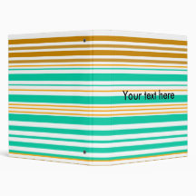 Contemporary turquoise and brown stripes 3 ring binder
