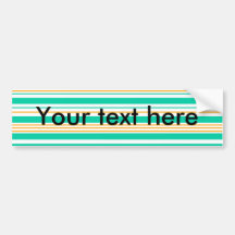 Contemporary turquoise and brown stripes bumper stickers