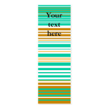 Contemporary turquoise and brown stripes business cards