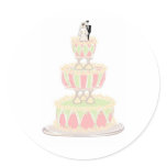 Contemporary Wedding Cake with Wine Glass Tiers Stickers