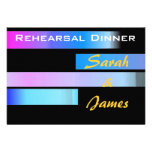 Contemporary wedding rehearsal dinner personalized invites