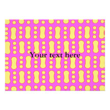 Contemporary yellow peanut pattern on pink personalized invite