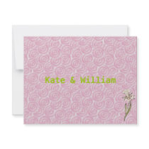 contempory swirls wedding invitation pink