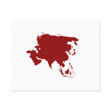 Continent of Asia Stretched Canvas Print