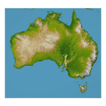 Continent of Australia Photo Art