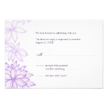 Contoured Bloom Lilac Reply Card Custom Announcement